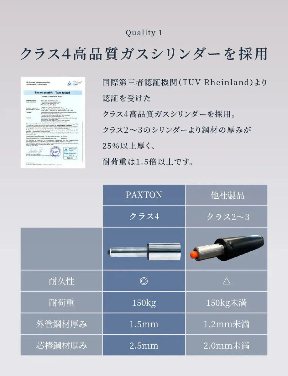 PAXTON Paris Pearl Gray 仕事用ゲーミングチェア